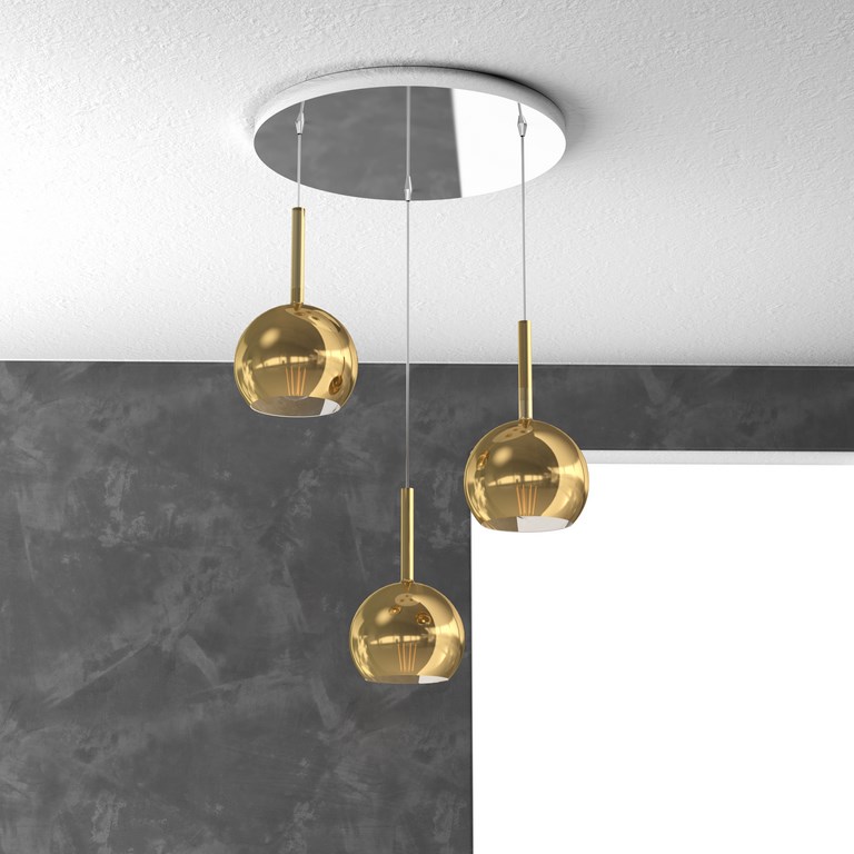 FUTURE LIGHT 3 LUCI PICCOLO ORO COLORE