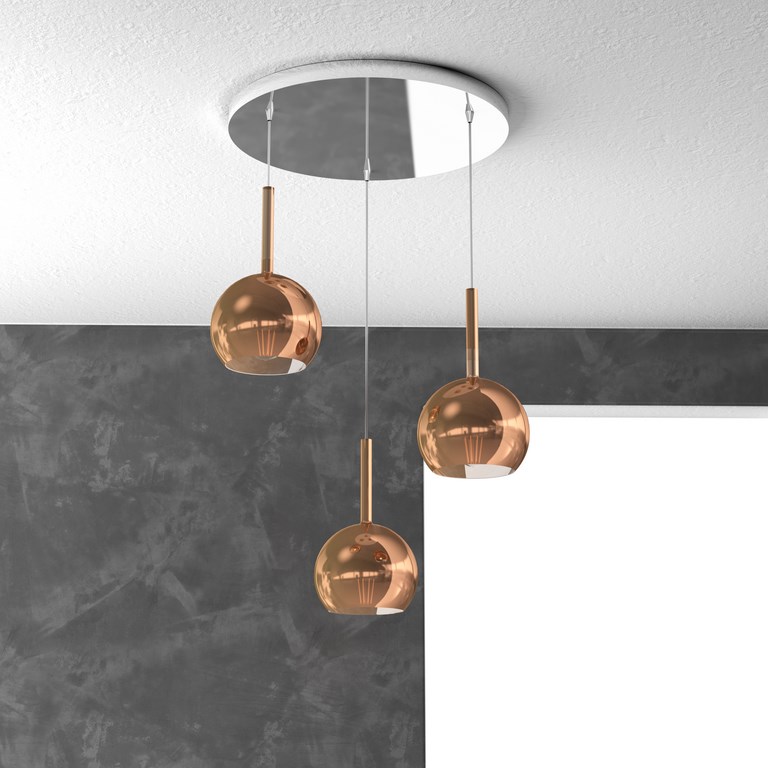 FUTURE LIGHT 3 LUCI PICCOLO RAME COLORE