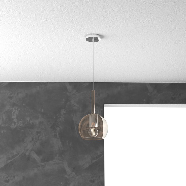 FUTURE LIGHT 1 SOSPENSIONE PICCOLA AMBRA TRASP.
