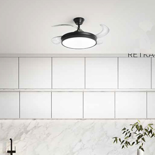 OPEN + VENTILATORE IN METALLO VERNICIATO BIANCO OPACO 4 PALE ACRILICO TRASPARENTE-DIFFUSORE IN ACRILICO SATINATO