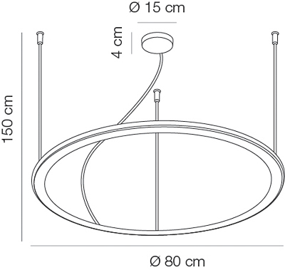 Tour x 1 - Misura Ø80cm - Lampade a led anello circolare