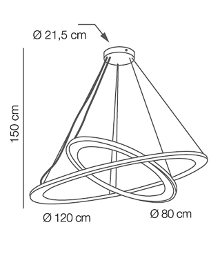 TOUR x 2 - LAMPADE DA SOFFITTO CON LUCE CIRCOLARE A LED -VERS.MEDIO