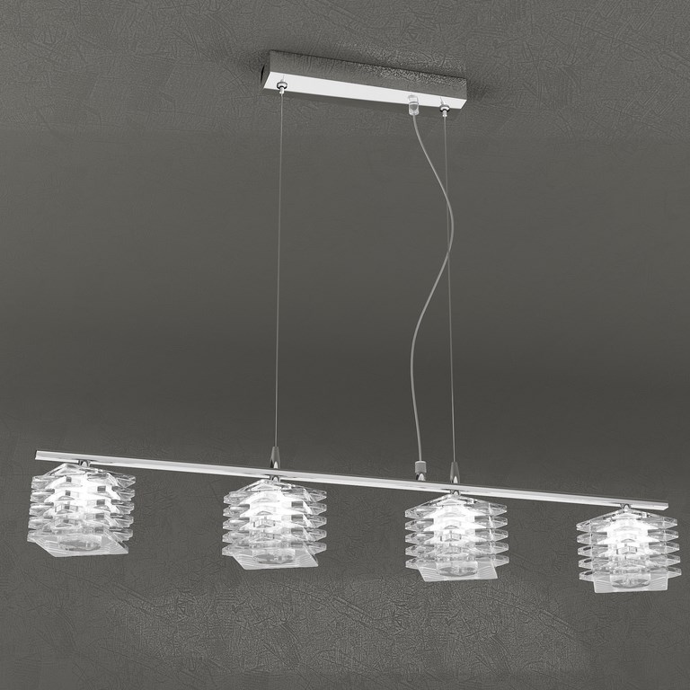 RUBIK SOSPENSIONE 4 LUCI CON CRISTALLI