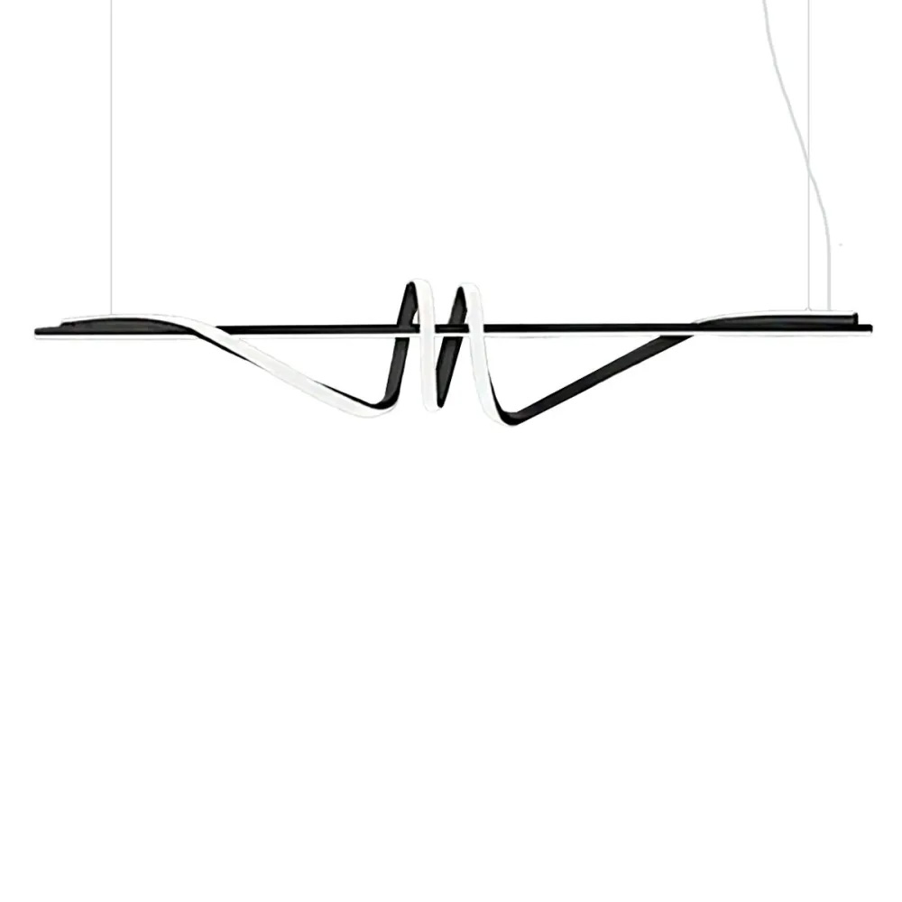 CURL - SOSPENSIONE A LED COLORE NERO - LUCE DINAMICA REGOLABILE CON TELECOMMANDO - DIMMER