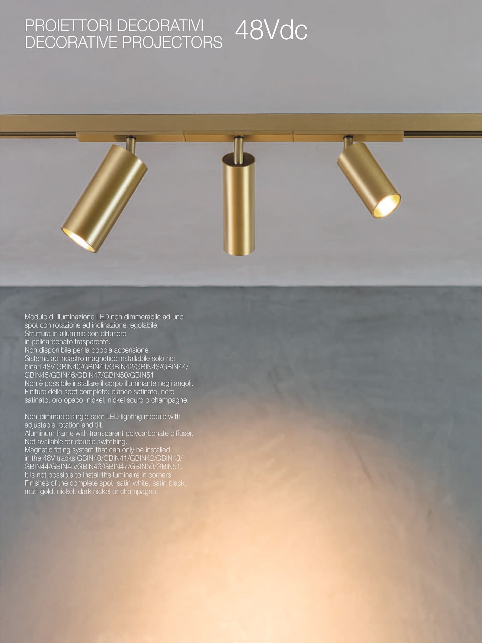 accessori binario decorativi 48V