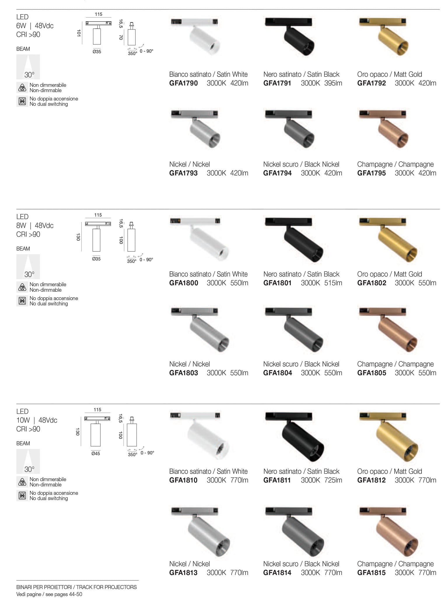 accessori binario decorativi 48V