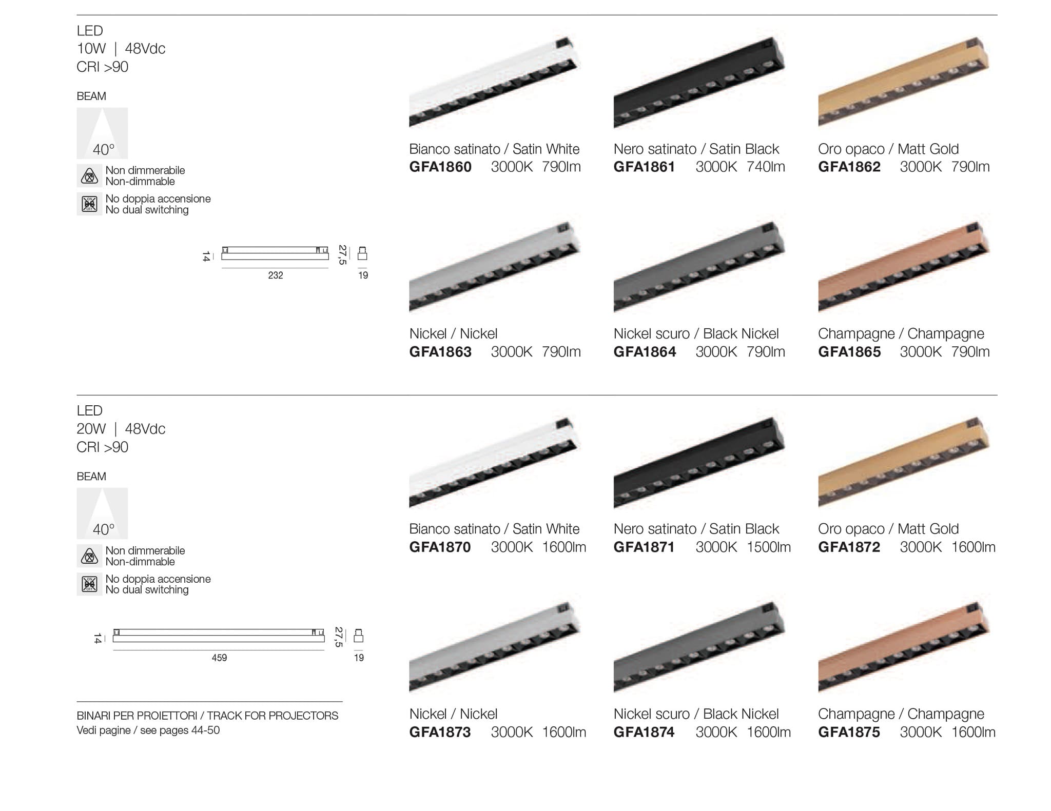 accessori binario decorativi 48V