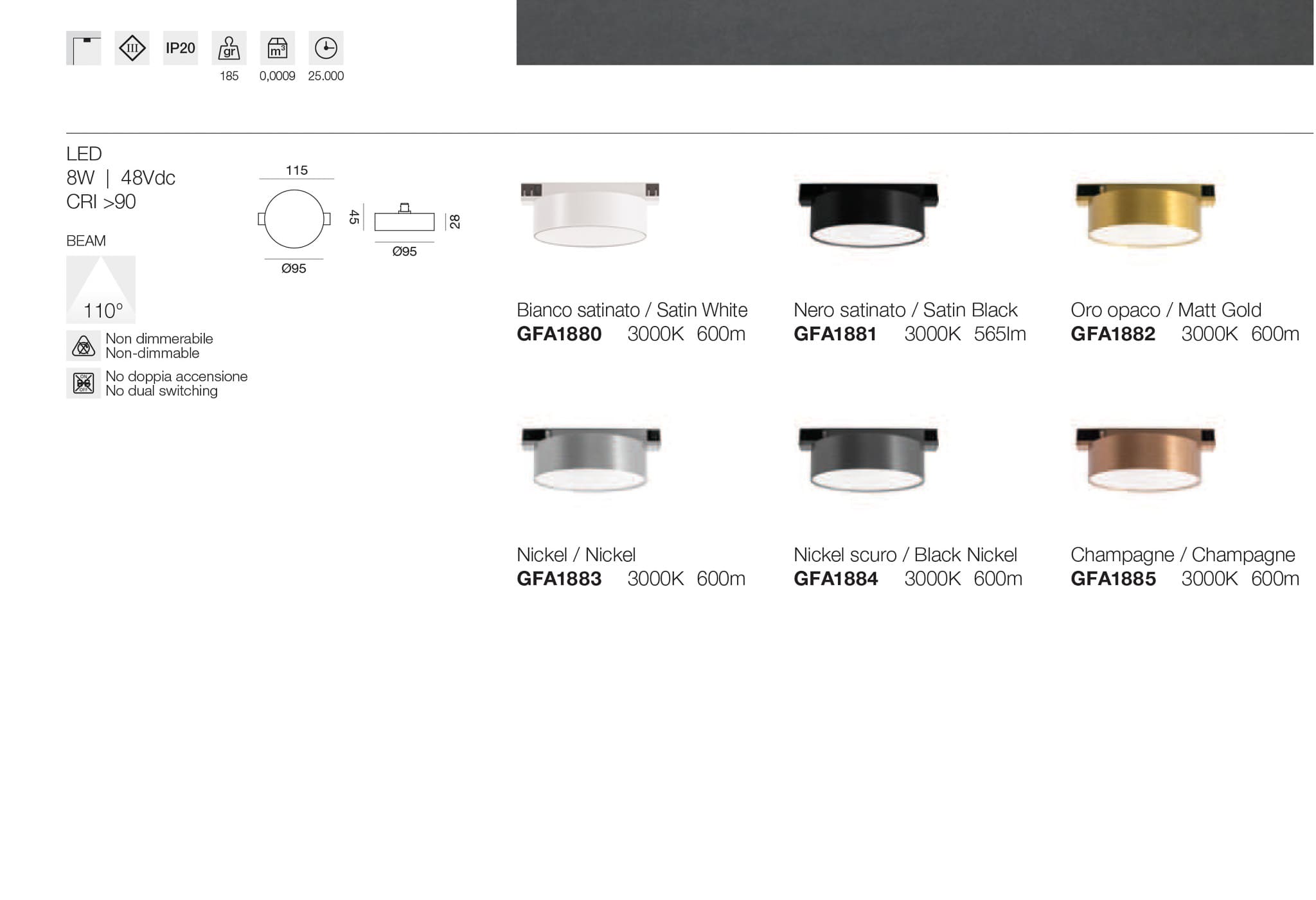 accessori binario decorativi 48V