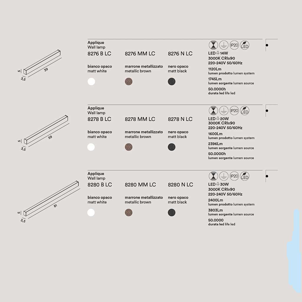 RUMMO - APPLIQUE A LED INTEGRATO - 3000K°