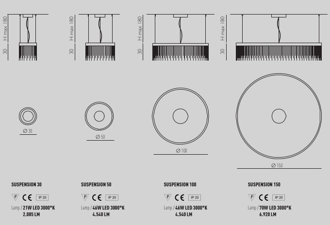 La collezione ECLISSE si presta a soluzioni personalizzabili sia per quanto riguarda la dimensione della struttura che le lunghezza delle calate