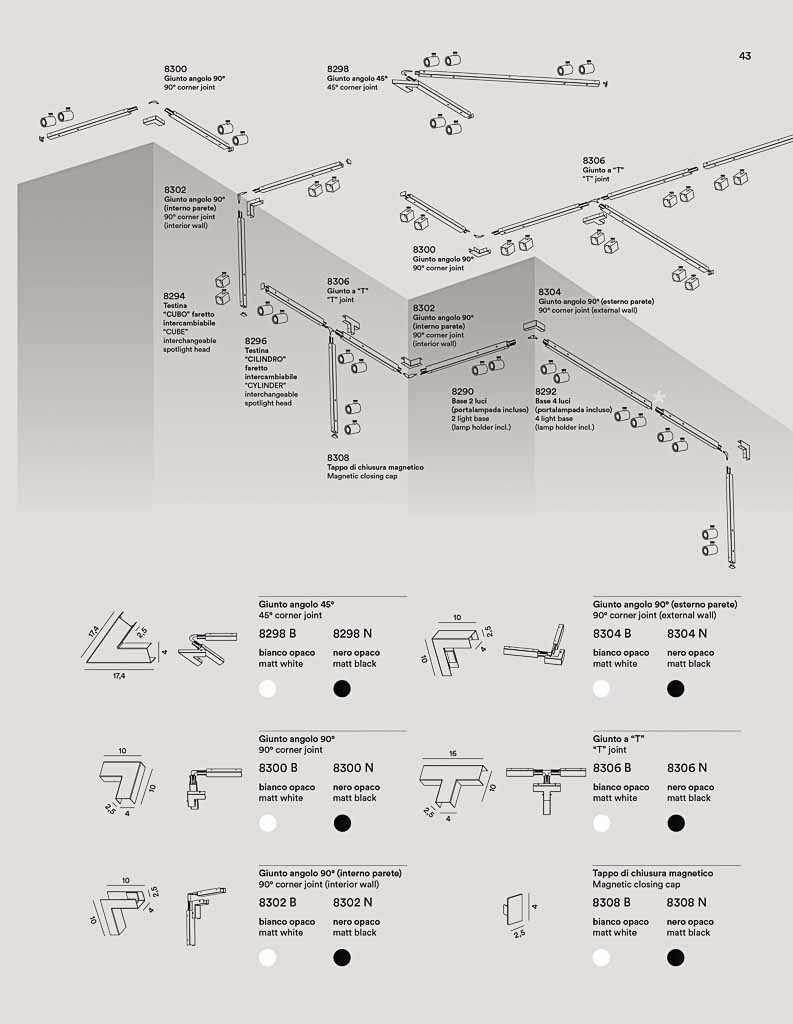 SNODO - SISTEMA FARETTI PERSONALIZZABILE - BINARIO