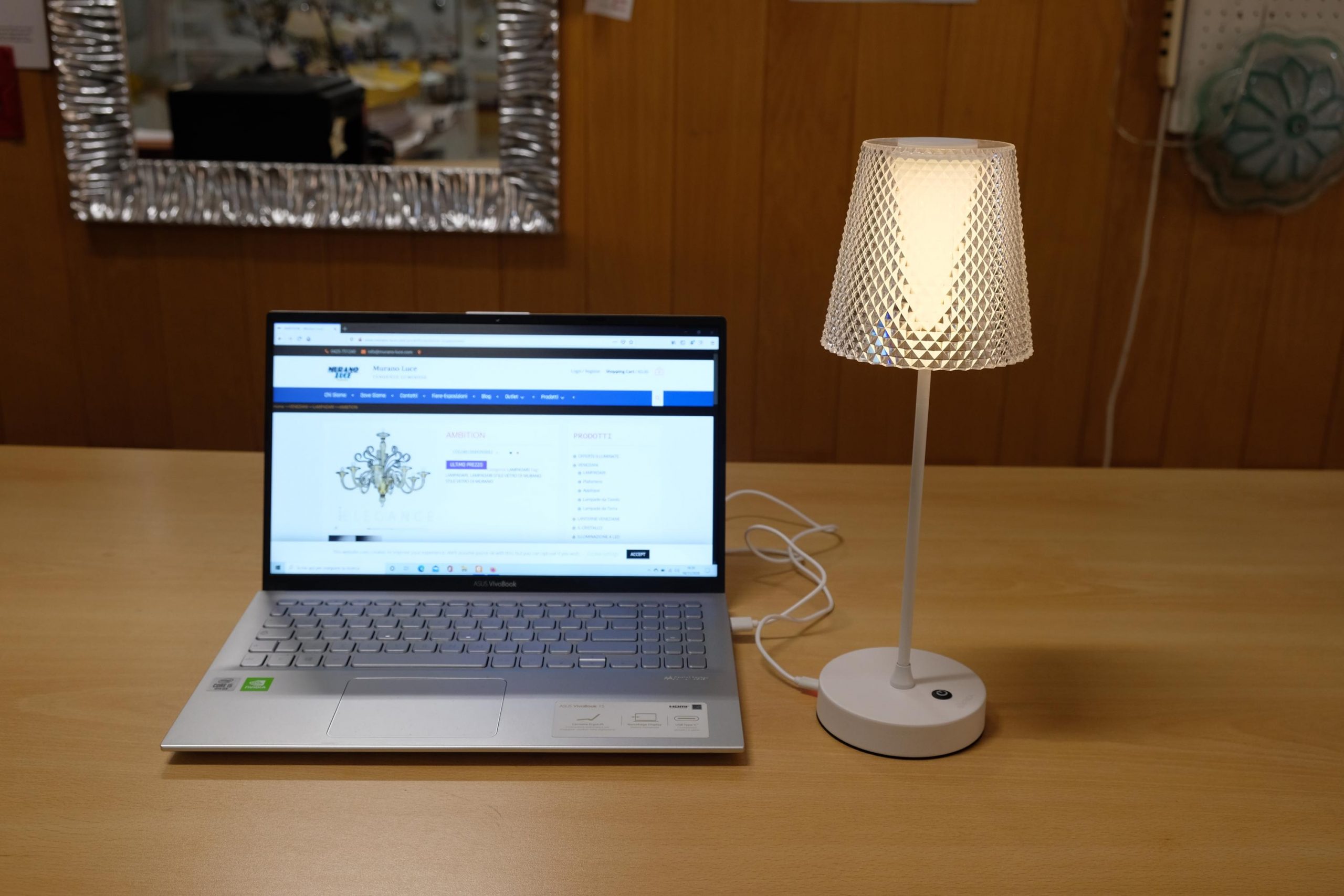 ANGINA jumbo BIANCO - lampada portatile - ricarica usb