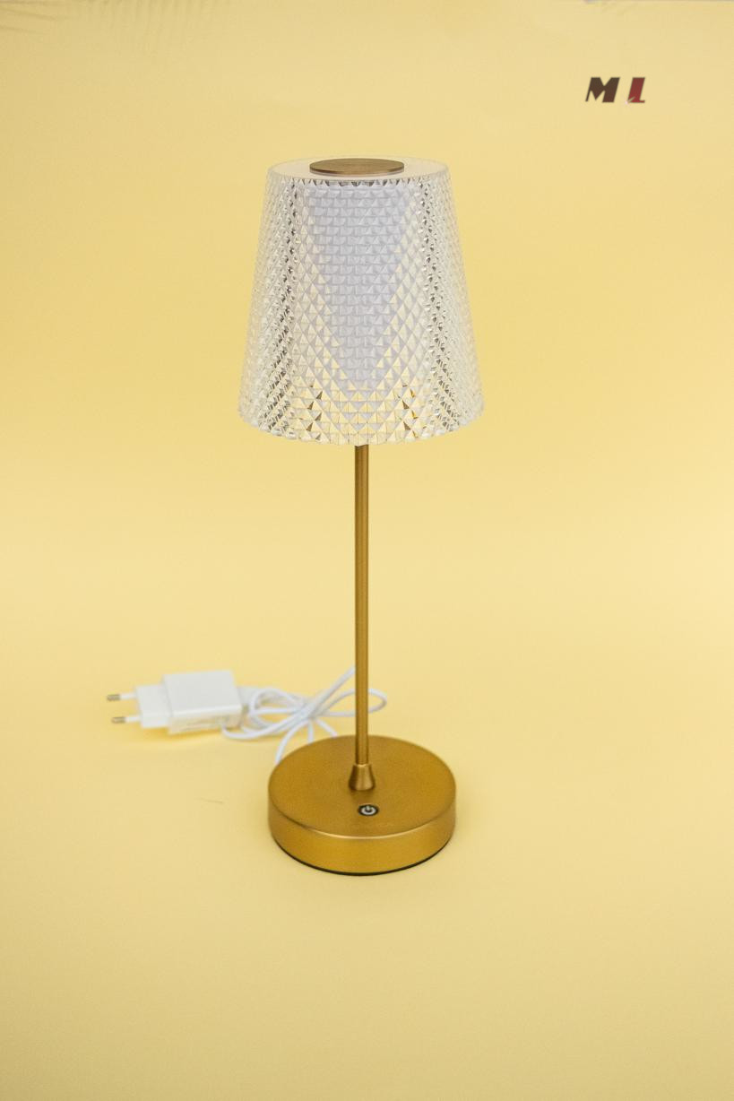 ANGINA jumbo - lampada oro spazzolato portatile - ricarica usb