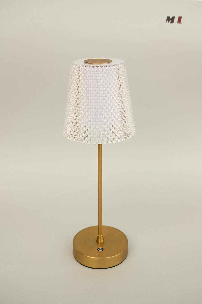 ANGINA jumbo - lampada oro spazzolato portatile - ricarica usb