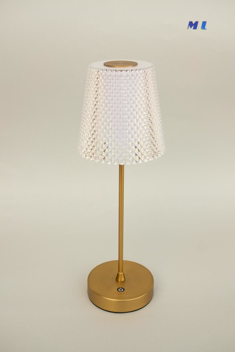 ANGINA jumbo - lampada oro spazzolato portatile - ricarica usb