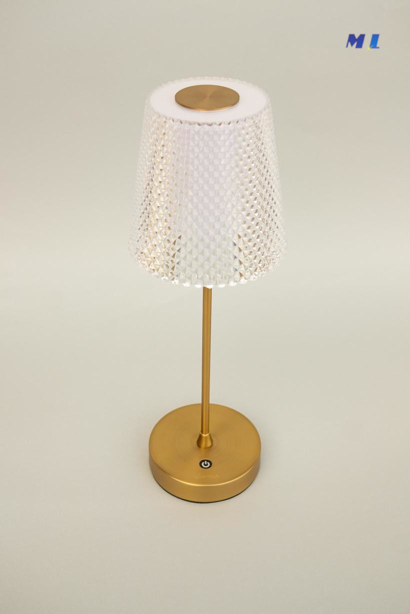 ANGINA jumbo - lampada oro spazzolato portatile - ricarica usb