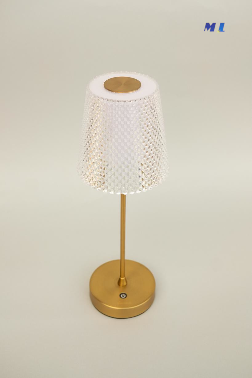 ANGINA jumbo - lampada oro spazzolato portatile - ricarica usb