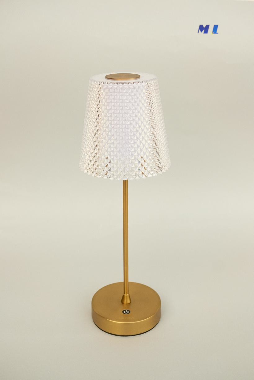 ANGINA jumbo - lampada oro spazzolato portatile - ricarica usb