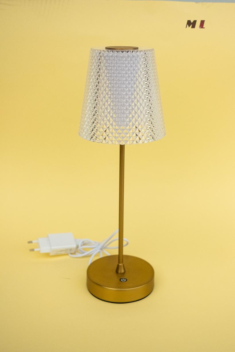 ANGINA jumbo - lampada oro spazzolato portatile - ricarica usb