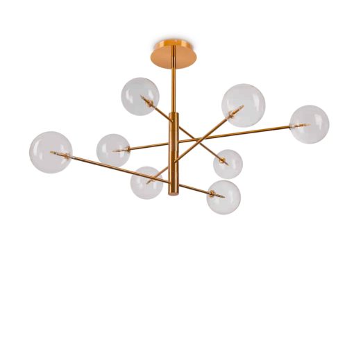 EQUINOZIO 8 LUCI - MONTATURA ORO VETRO TRASPARENTE