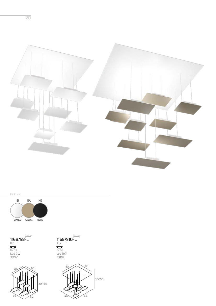PIXEL - SOSPENSIONI MODULABILI CON LUCE GX53 LED