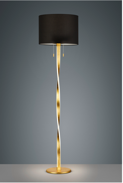 NANDOR - LAMPADA DA TERRA CON LUCE A LED - METALLO - PARALUME IN TESSUTO -7W LUCE A LED