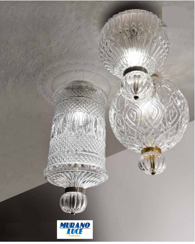 OMG plafoniera in vetro stampato - colore vetro cristallo - modello Lounge - Round OMG plafoniera in vetro stampato - colore vetro cristallo