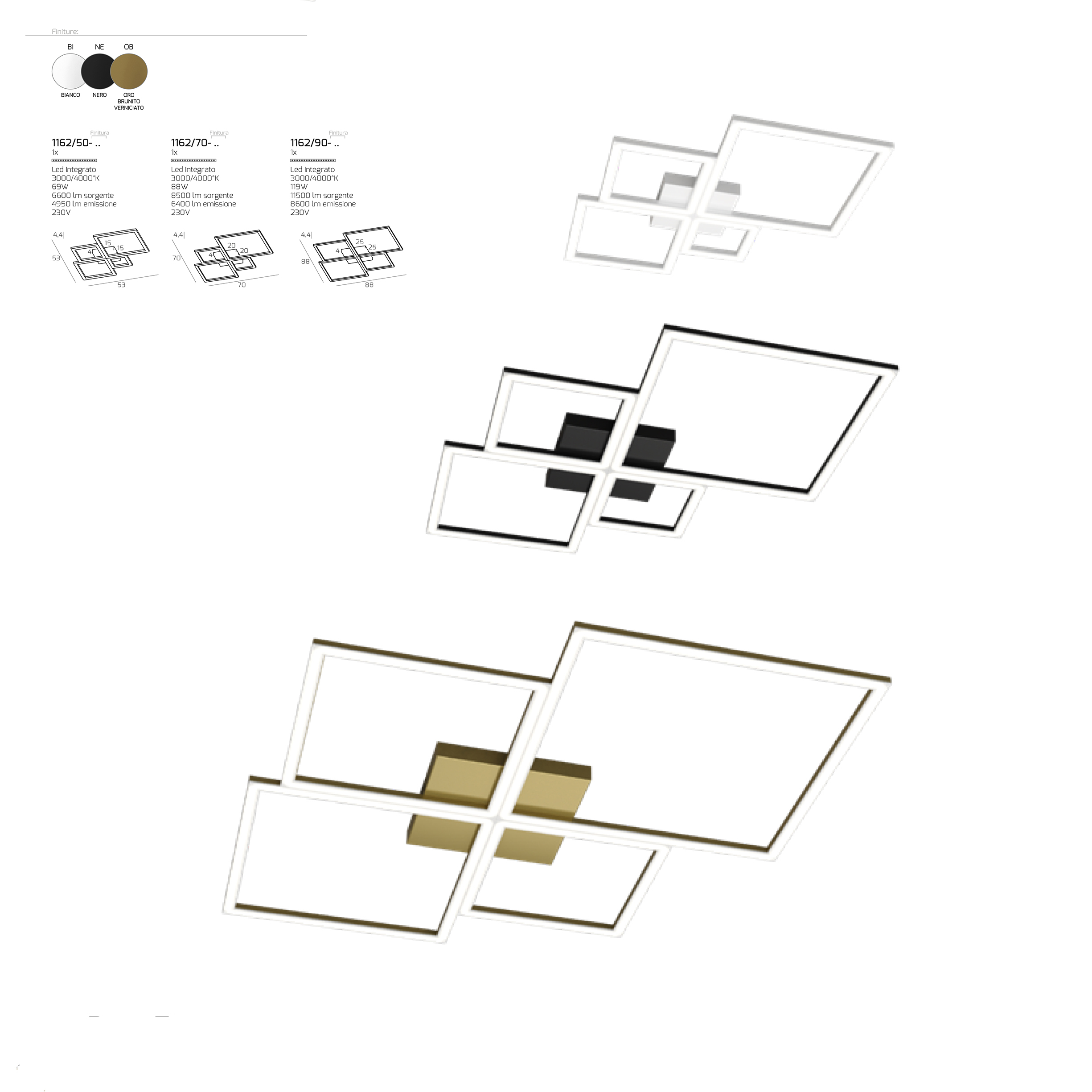 Four Square - plafoniera led integratop