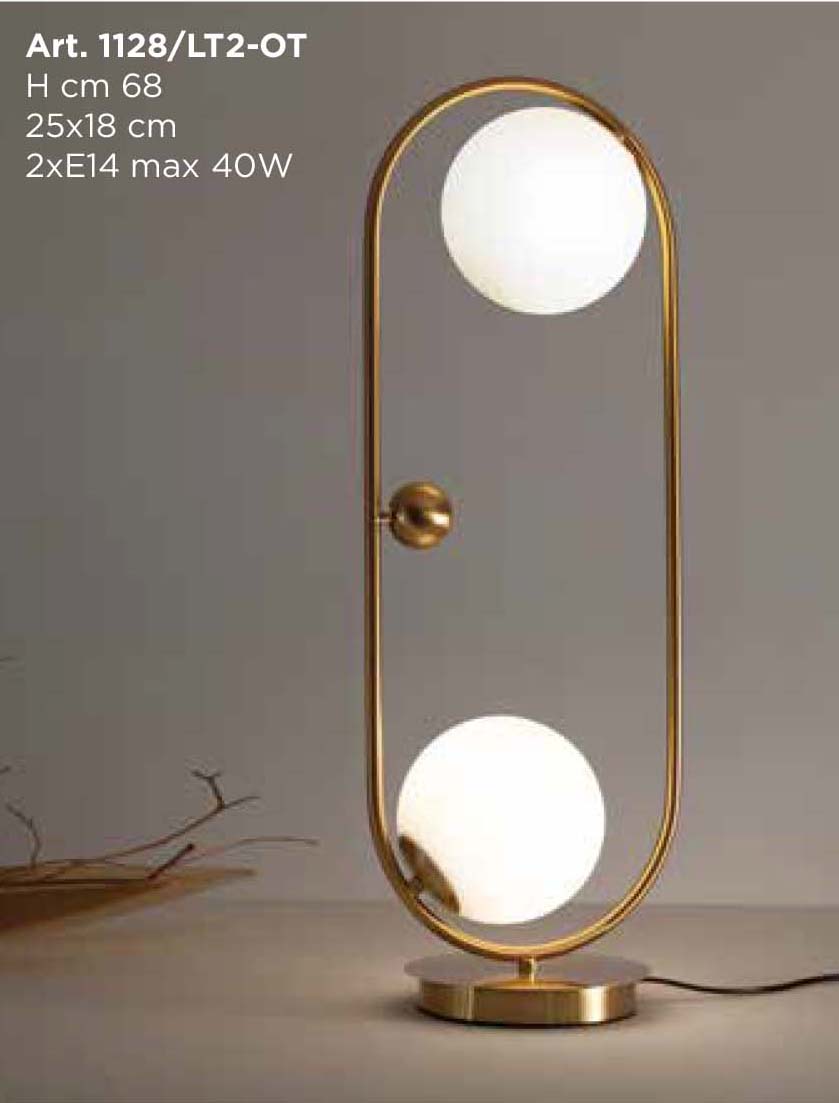 DANTE in color BRONZO - LAMPADA DA TAVOLO 2 LUCE