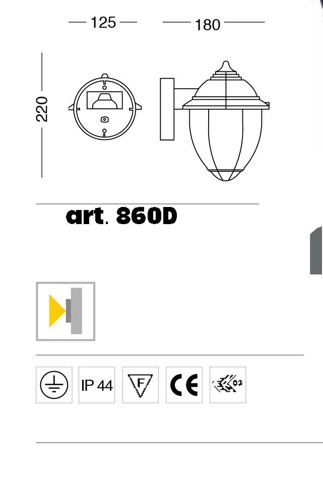 misure mini lanterna 860d