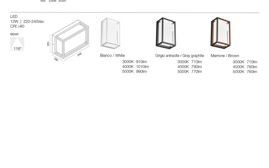 ROKIO -APPLIQUE A LED QUADRA / RETTANGOLO CON MODULO A LED CCT
