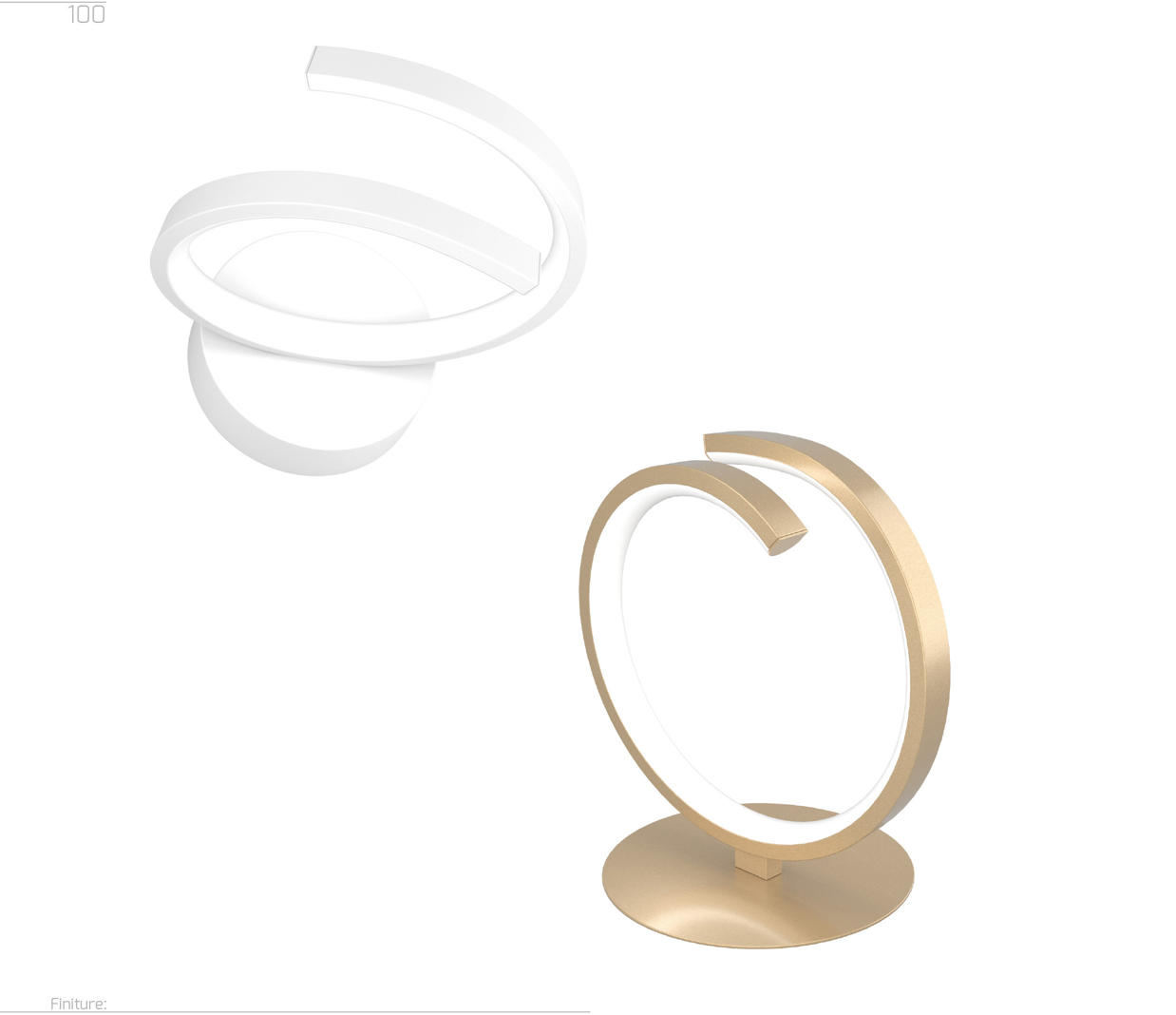 Tornado lumetto con colori bianco oro nero Tornado lumetto con colori bianco oro nero