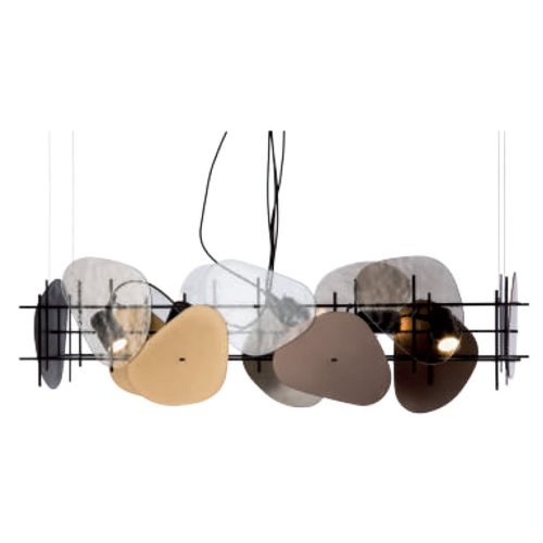 CAMOUFLAGES - SOSPENSIONE CUSTOMIZABILE CON DECORI METALLO O VETROFUSIONE