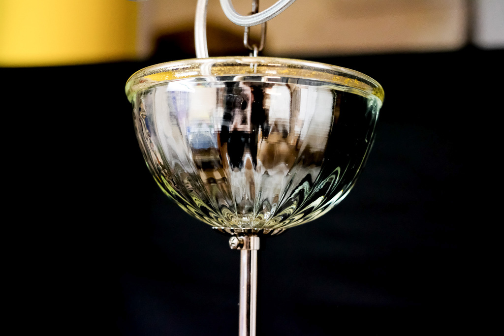 Lampadario Murano 5 luci / cristallo con oro