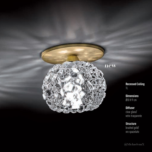 GHALIA FARETTO A LUCE CRISTALLIZZATA IN VETRO TRASPARENTE