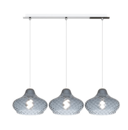 Collezione di lampade a sospensione composte da uno o più elementi in vetro soffiato regolabili in altezza.