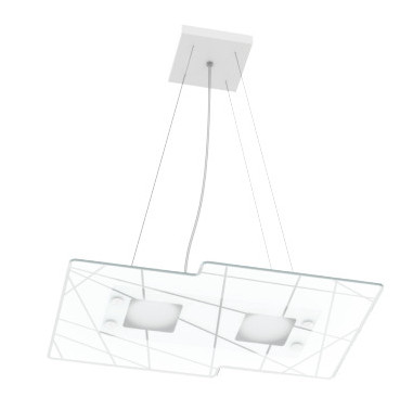 Collezione di lampade realizzate con lastre sagomate di vetro extrachiaro. Il lato a vista è trasparente e la colorazione retrostante bianca, viene impreziosita da una texture astratta realizzata con serigrafie satinate Collezione di lampade realizzate con lastre sagomate di vetro extrachiaro. Il lato a vista è trasparente e la colorazione retrostante bianca, viene impreziosita da una texture astratta realizzata con serigrafie satinate