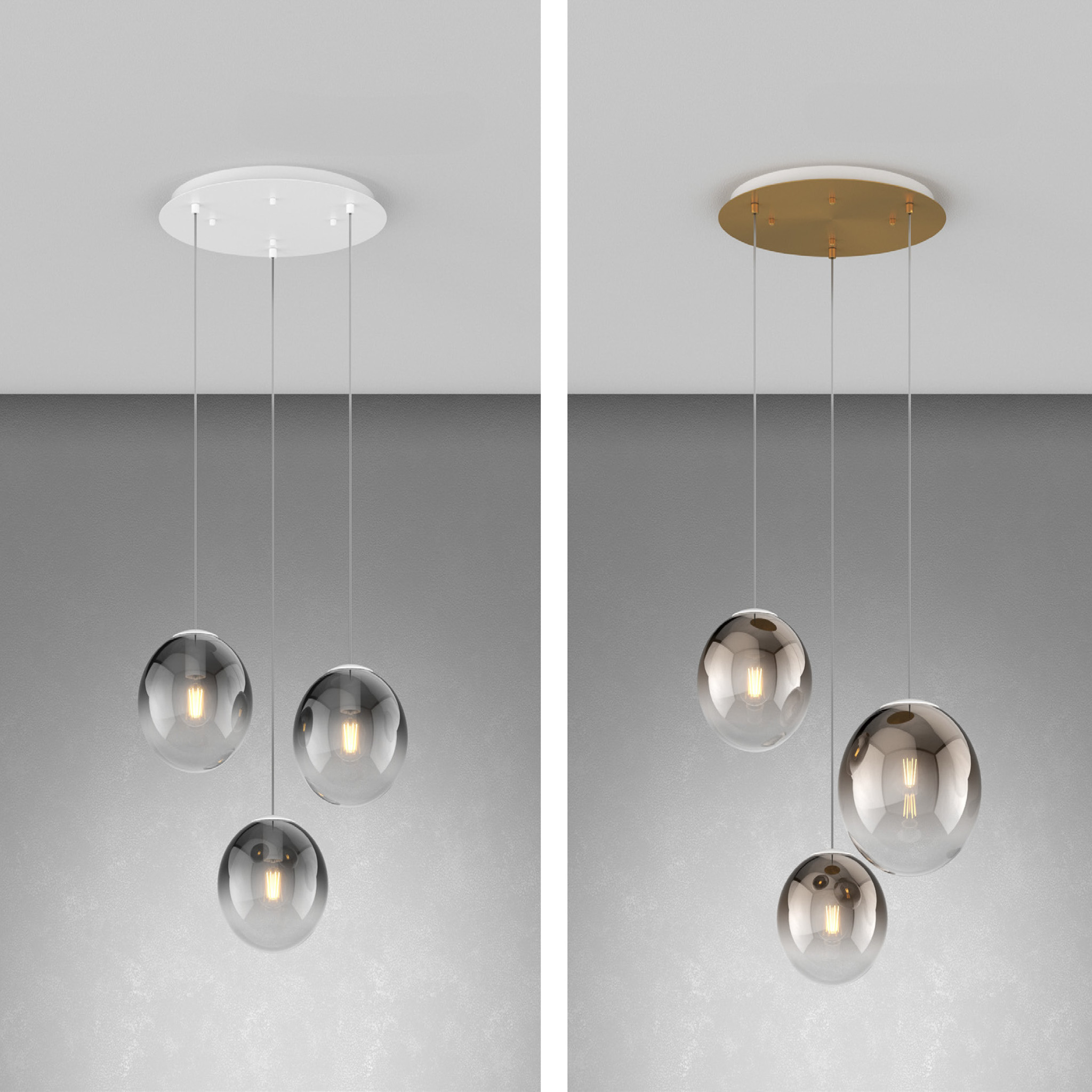 ECLISSE - SOSPENSIONI MULTIPLE CON LUCI E27