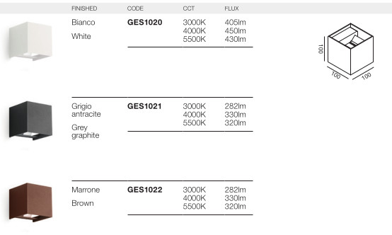 Struttura in alluminio pressofuso. Alette interne regolabili per creare diversi effetti di luce. Struttura in alluminio pressofuso. Alette interne regolabili per creare diversi effetti di luce.