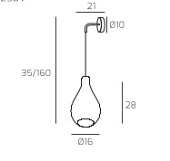 Collezione di lampade a sospensione composte da una o più gocce in vetro soffiato e lampade da parete disponibili nelle versioni con vetri piccoli.