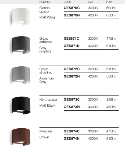 Applique. Struttura in alluminio pressofuso. Diffusore in vetro trasparente