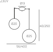 Collezione di lampade a sospensione composta da una o più sfere in vetro pirex soffiato regolabili in altezza e disponibili in diverse finiture e dimensioni.