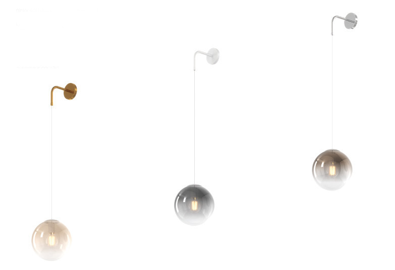 Collezione di lampade a sospensione composta da una o più sfere in vetro pirex soffiato regolabili in altezza e disponibili in diverse finiture e dimensioni.