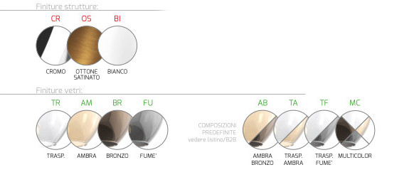 Collezione di lampade a sospensione composte da una o più gocce in vetro soffiato e lampade da parete disponibili nelle versioni con vetri piccoli.