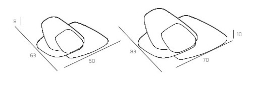 Collezione di lampade da parete o da plafone con struttura metallica verniciata bianca e piastra frontale disponibile in diverse finiture.