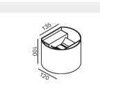 Applique. Struttura in alluminio pressofuso. Diffusore in vetro trasparente