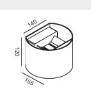 Applique. Struttura in alluminio pressofuso. Diffusore in vetro trasparente