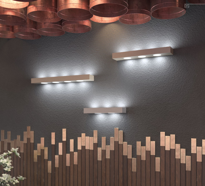 BEASIDE, LAMPADE A BIEMISSIONE IN METALLO VERNICIATO CON DIVERSE RIFINITURE