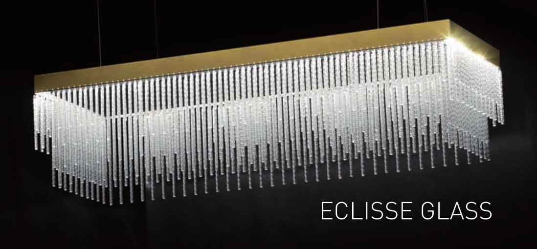 La collezione ECLISSE si presta a soluzioni personalizzabili sia per quanto riguarda la dimensione della struttura che le lunghezza delle calate