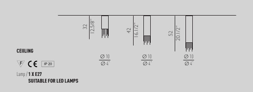 Eclisse tube, sospensione versatile grazie alla possibilità di diverse combinazioni e colori.